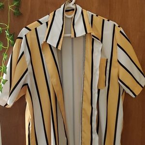 ZAFUL yellow striped block shirt